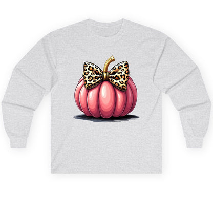 Pink Leopard Pumpkin pink pumpkin Long Sleeve Tee Ash product mockup