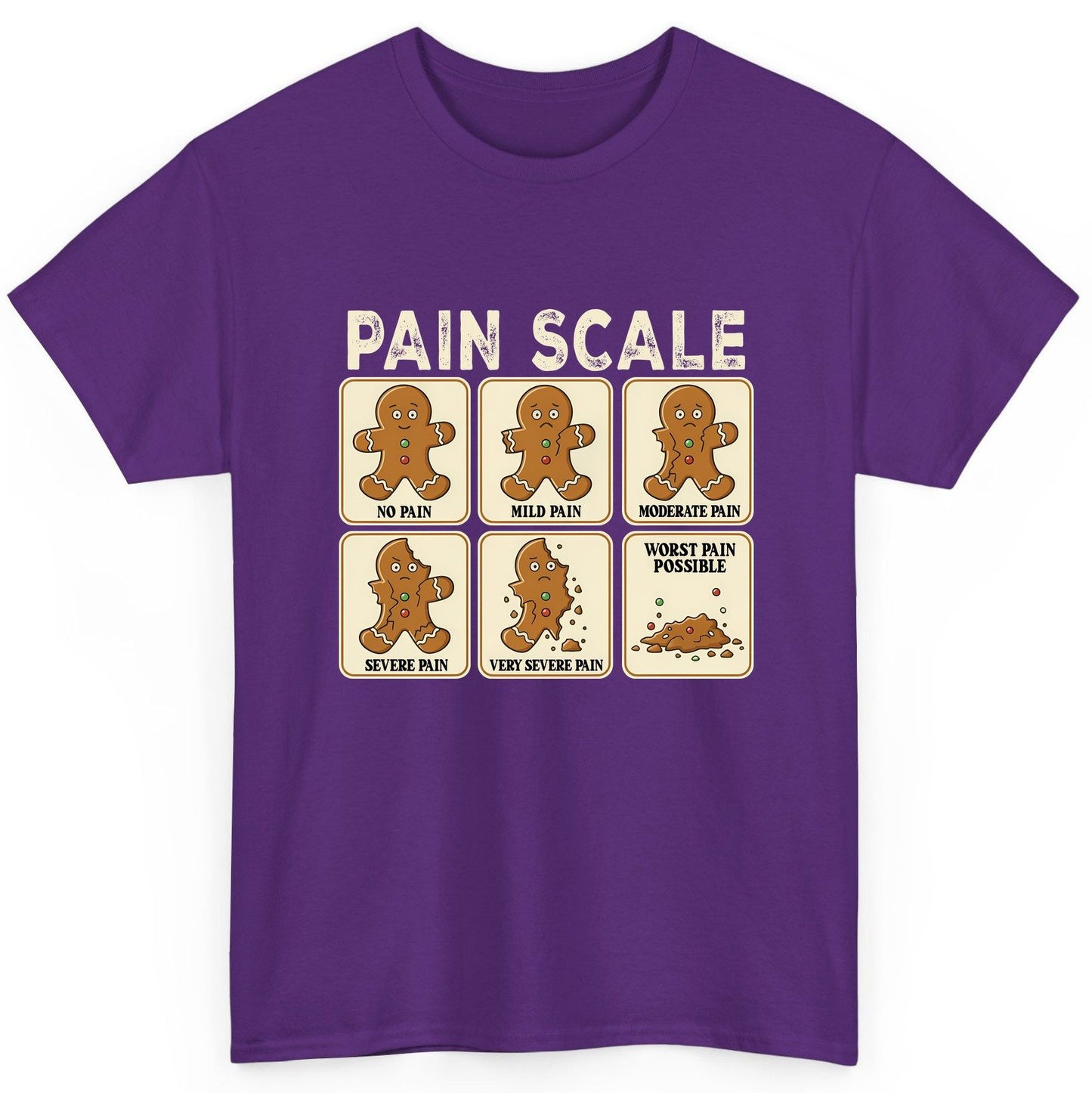 Pain Scale gingerbread man pain scale T-Shirt Purple product mockup
