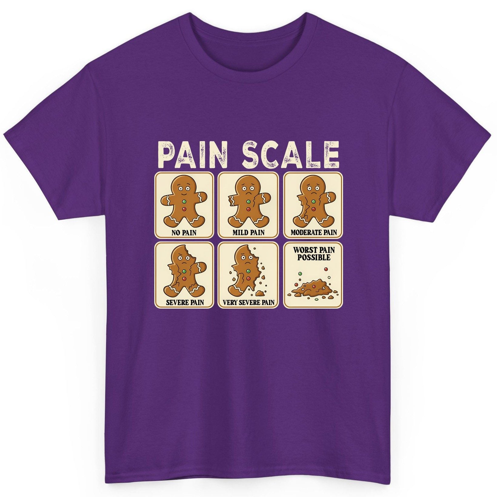 Pain Scale gingerbread man pain scale T-Shirt Purple product mockup