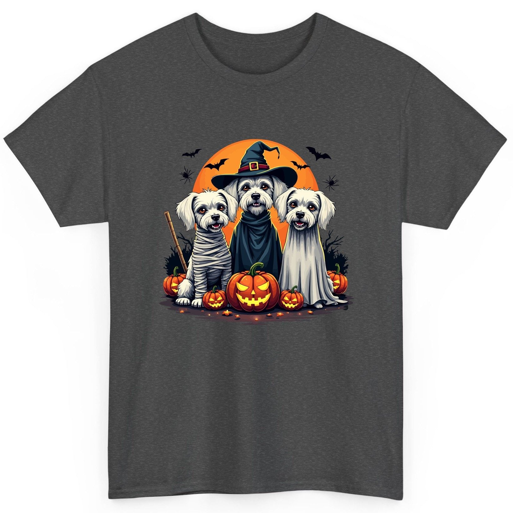 Halloween Dogs Costumes Halloween dogs T-Shirt Dark Heather product mockup
