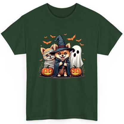 Cute Halloween Corgi Dogs Halloween corgis T-Shirt Forest Green product mockup