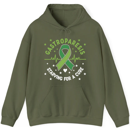 Gastroparesis Starving for a Cure gastroparesis awareness Hoodie Military Green product mockup