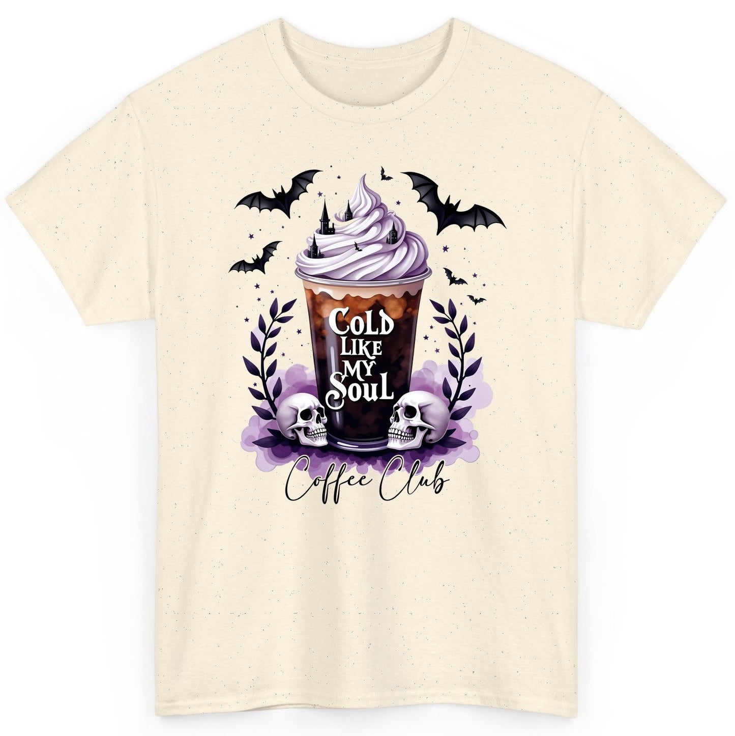 Cold Like My Soul gothic iced coffee T-Shirt Natural product mockup