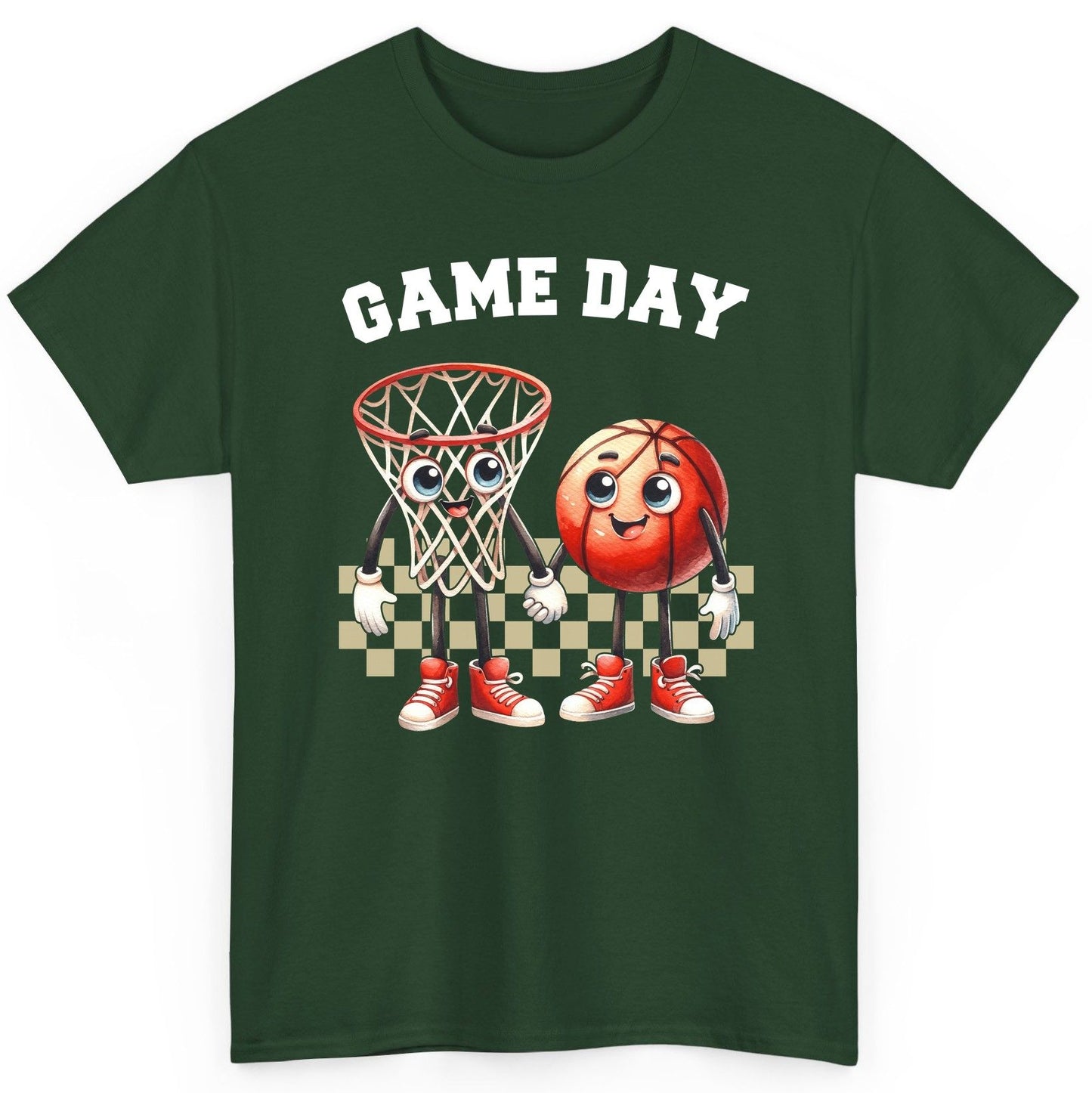Game Day basketball T-Shirt Forest Green product mockup