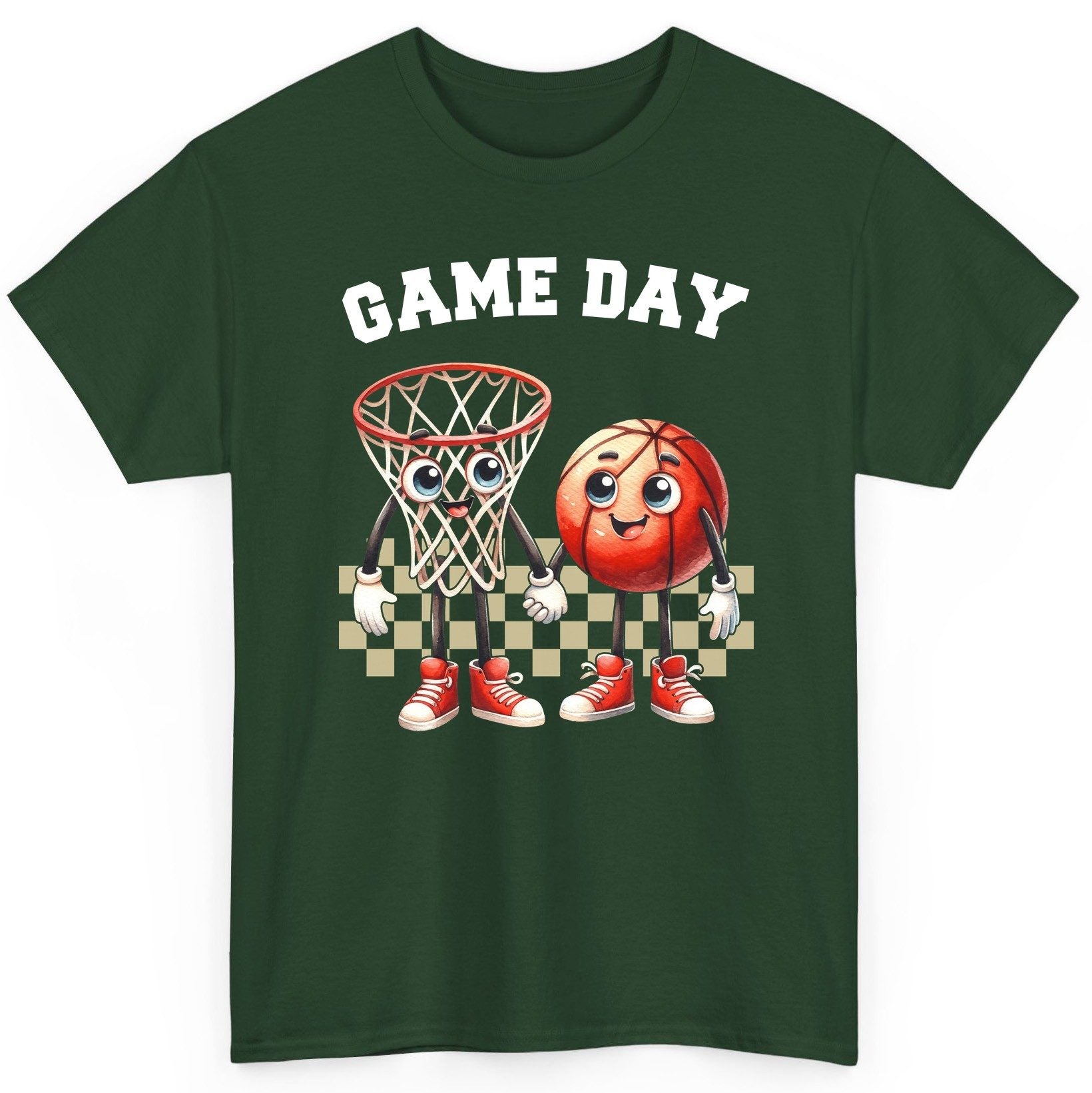 Game Day basketball T-Shirt Forest Green product mockup