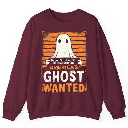 Date October 31 Offense Ghosting America's Ghost Wanted ghost Sweatshirt Maroon product mockup