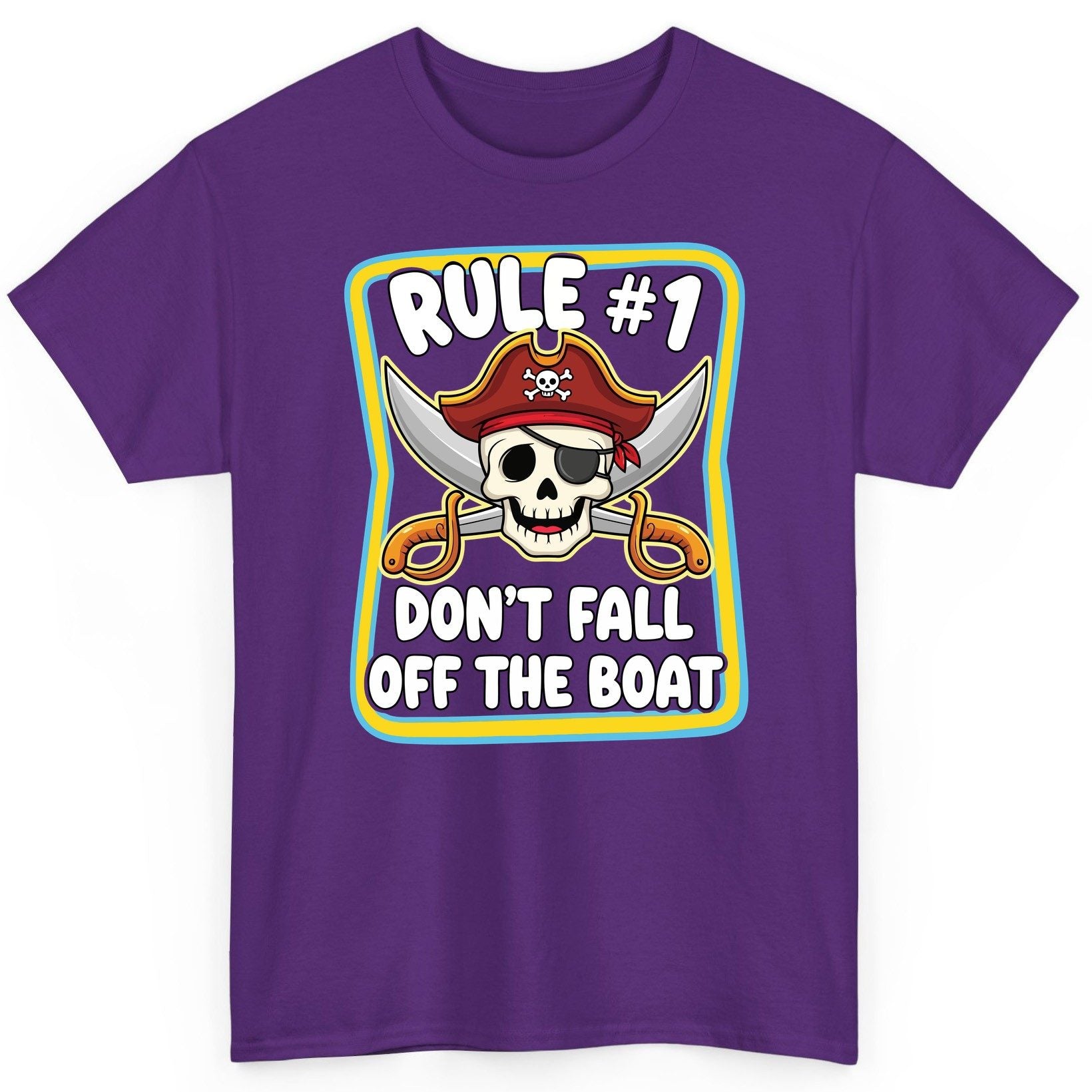 Rule 1 Don't Fall Off the Boat pirate T-Shirt Purple product mockup