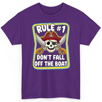 Rule 1 Don't Fall Off the Boat pirate T-Shirt Purple product mockup