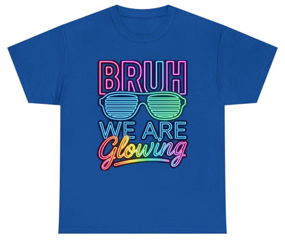 BRUH WE ARE Glowing Neon Party Youth T-Shirt Royal product mockup
