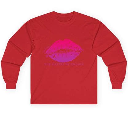 Galentines the Sisters We Choose galentine's day Long Sleeve Tee Red product mockup