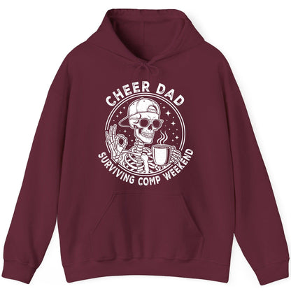 Cheer Dad Surviving Comp Weekend cheer dad Hoodie Maroon product mockup