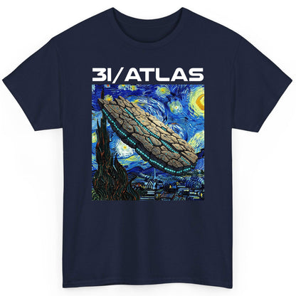 31 Atlas van gogh sci-fi mashup T-Shirt Navy product mockup