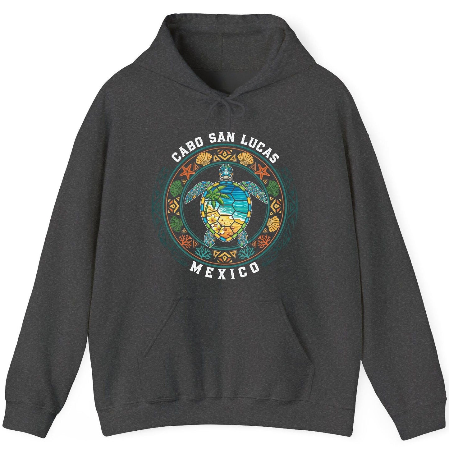 Cabo San Lucas Mexico sea turtle Hoodie Dark Heather product mockup