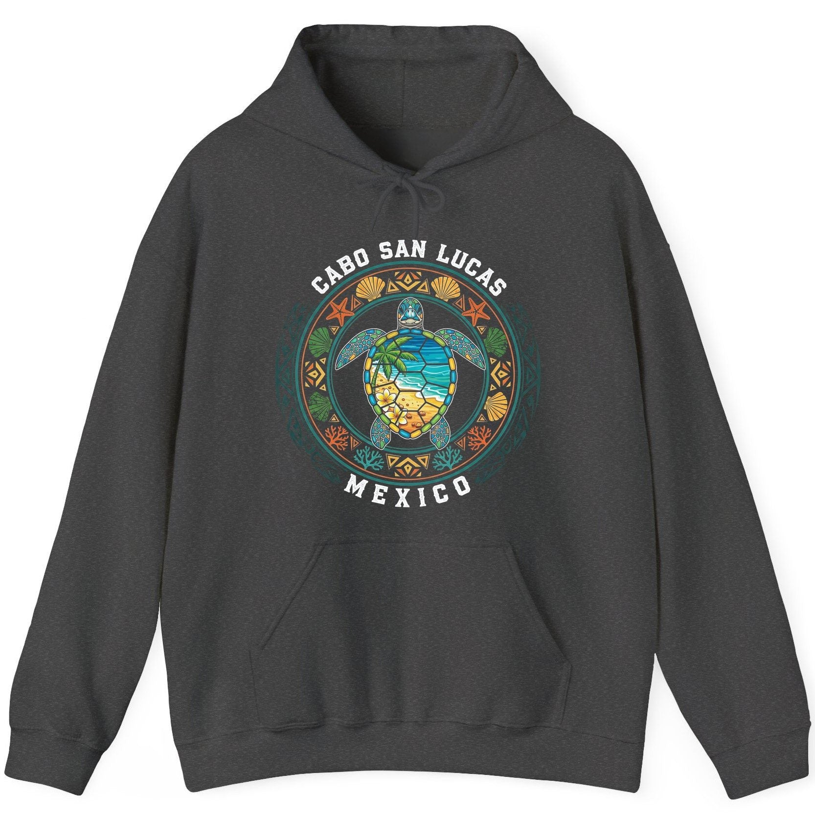Cabo San Lucas Mexico sea turtle Hoodie Dark Heather product mockup
