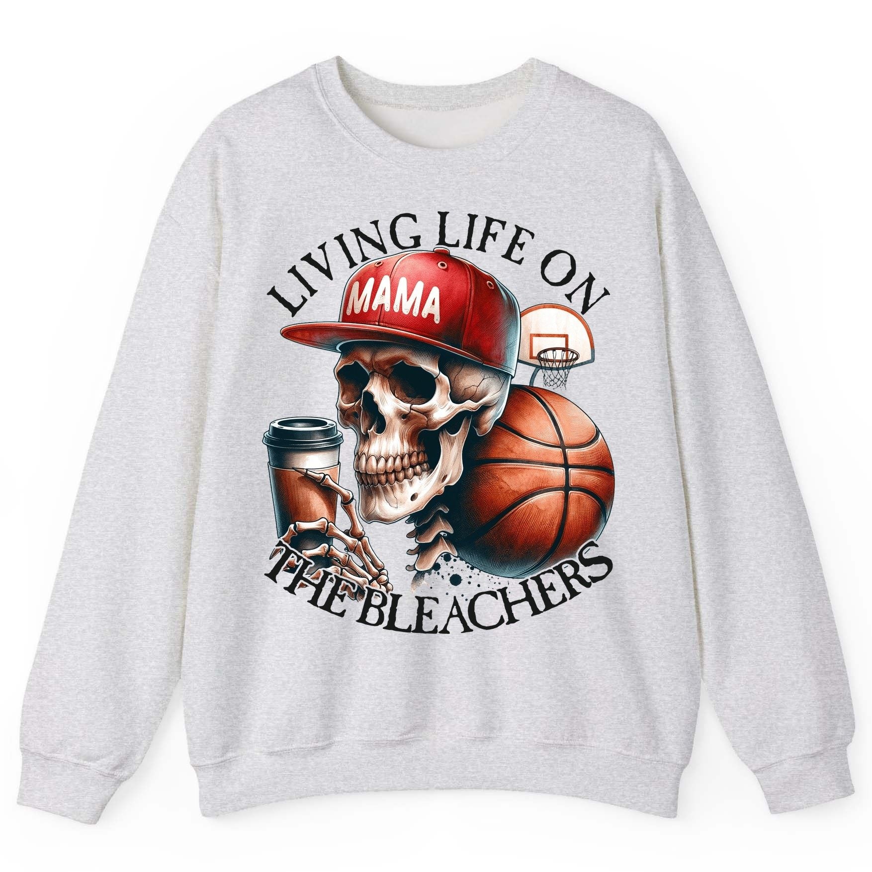 Living Life on the Bleachers Mama basketball mom Sweatshirt Ash product mockup