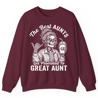 The Best Aunts Get Promoted to GREAT AUNT Sweatshirt - product mockup - Maroon