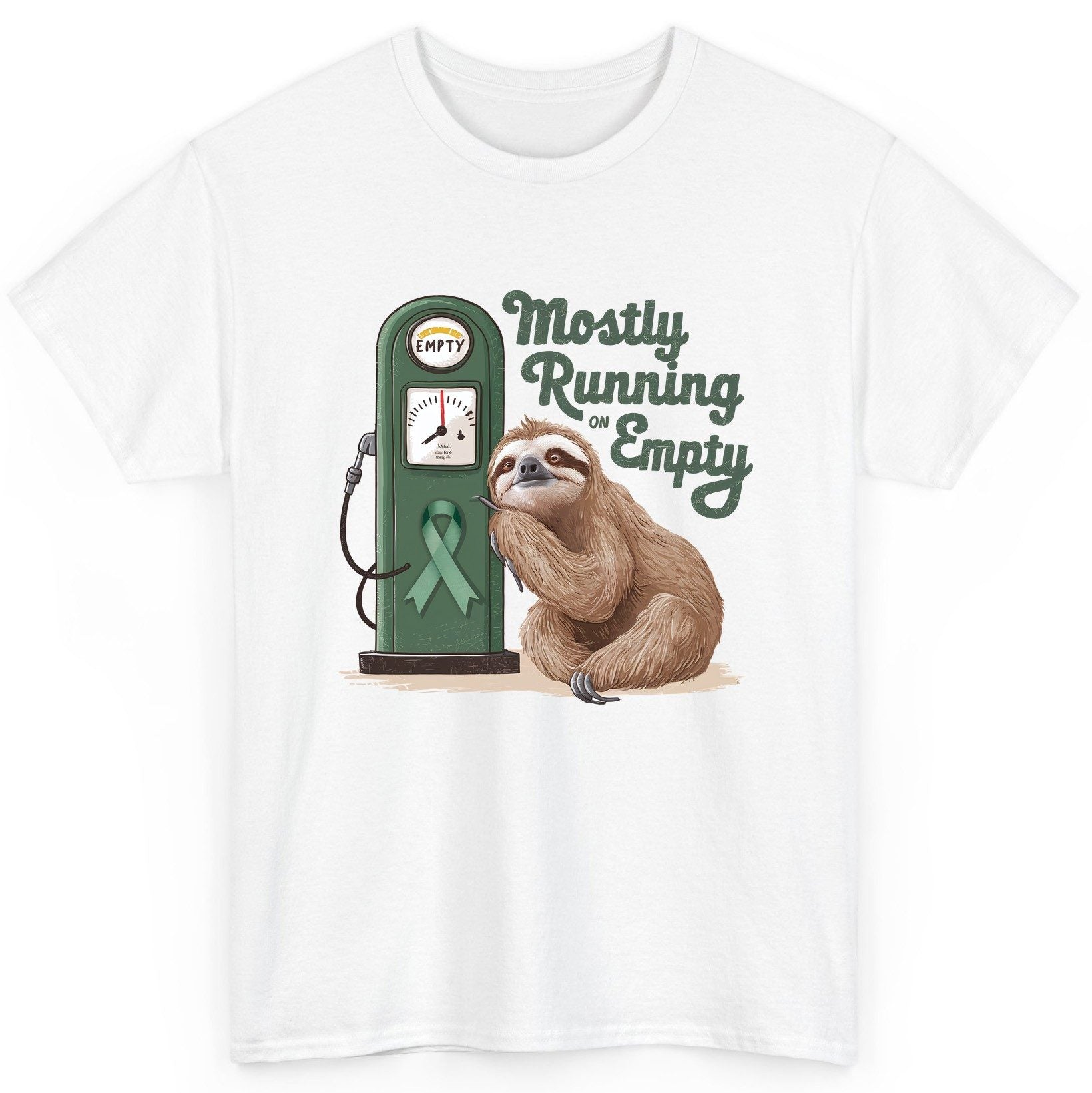Mostly Running on Empty sloth T-Shirt White product mockup