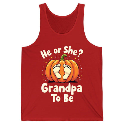 He or She Grandpa to Be gender reveal Tank Top Red product mockup