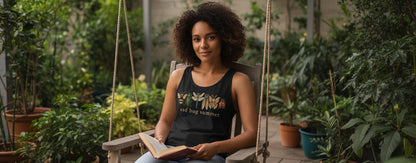 Sad Bug Summer Vintage Insects Tank Top - lifestyle model mockup - Black