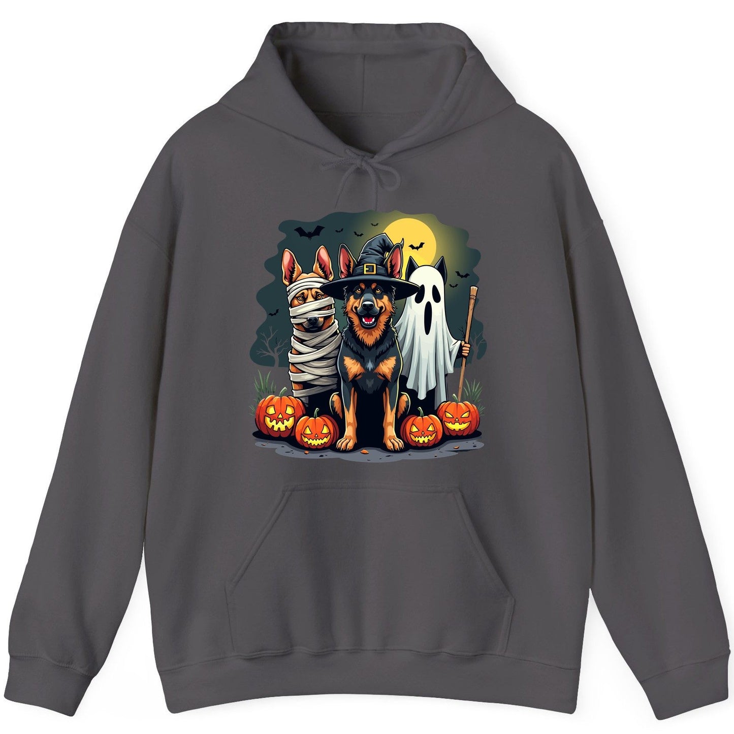 Halloween Dogs in Costumes Halloween dogs Hoodie Charcoal product mockup
