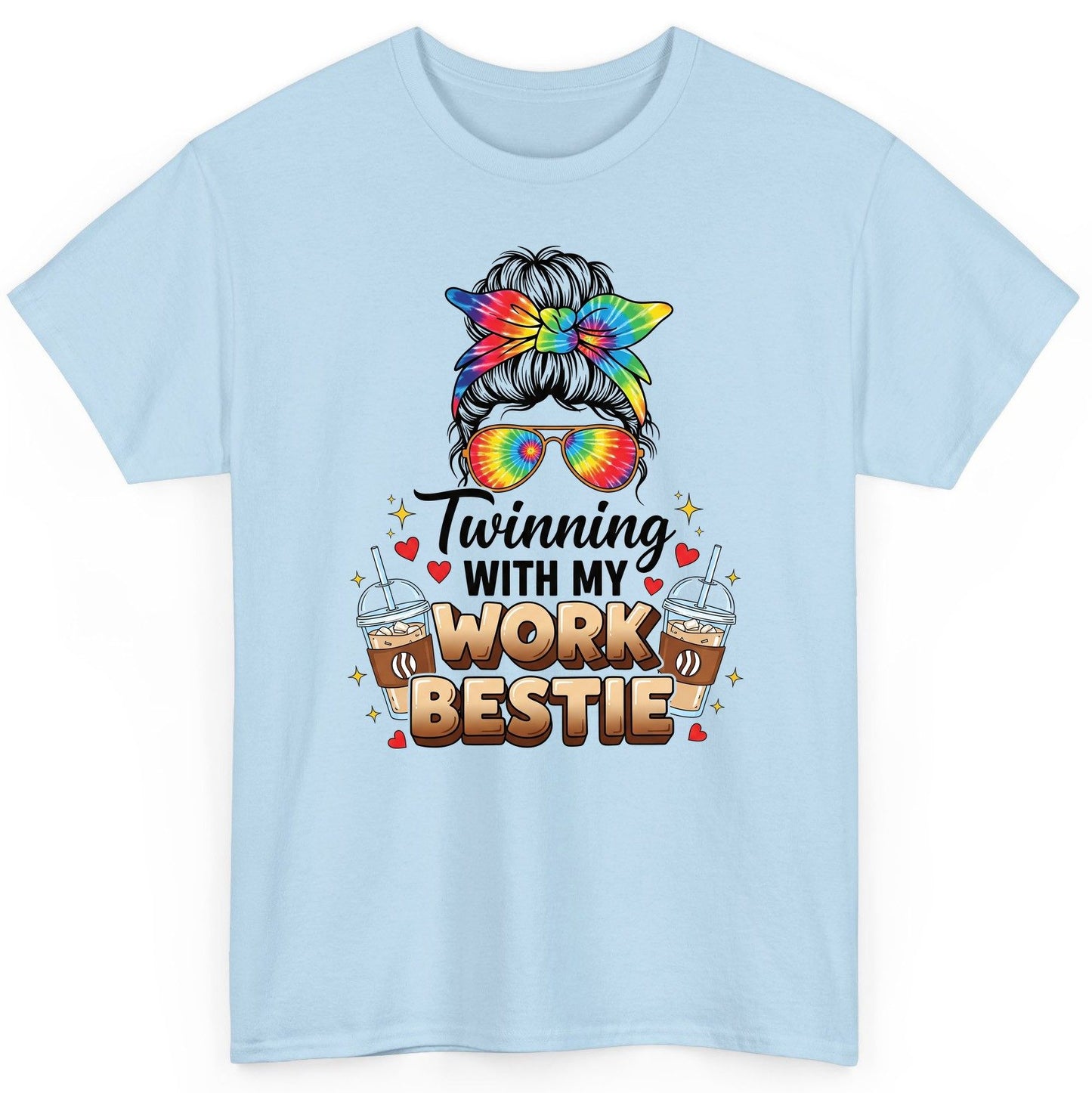 Twinning with My Work Bestie work bestie T-Shirt Light Blue product mockup
