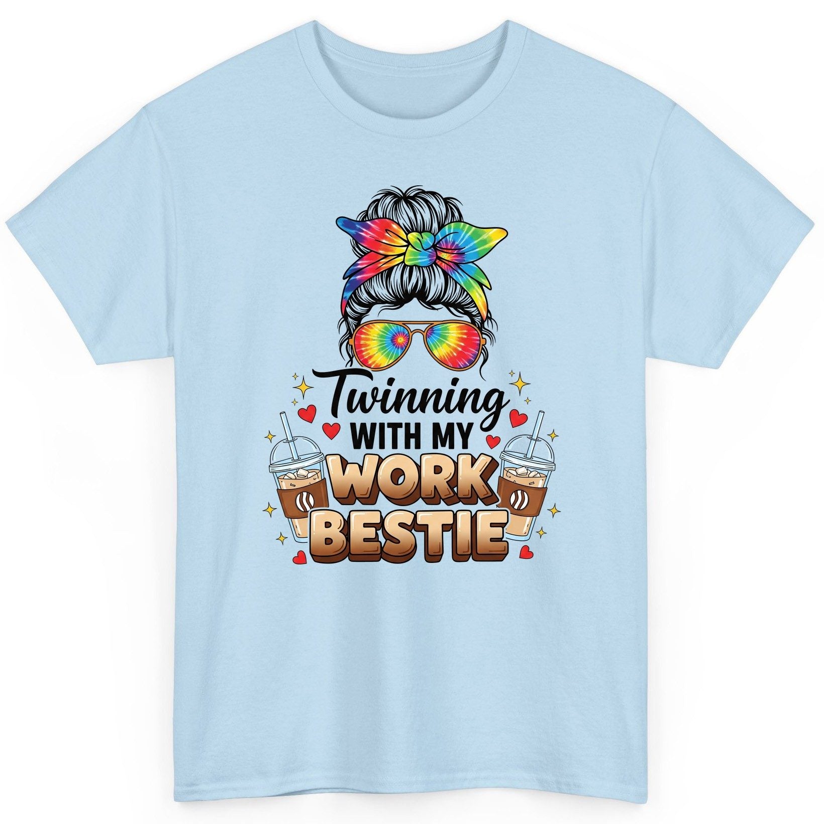 Twinning with My Work Bestie work bestie T-Shirt Light Blue product mockup