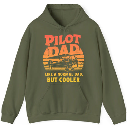 Pilot Dad Like a Normal Dad, but Cooler pilots Hoodie Military Green product mockup