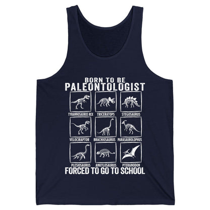 Born to Be Paleontologist Forced to Go to School paleontology Tank Top Navy product mockup