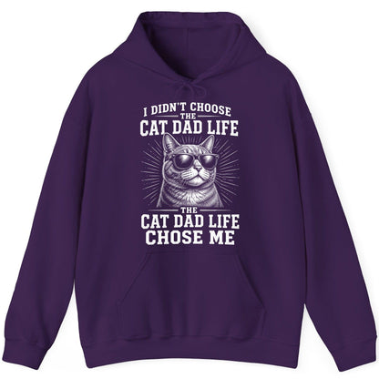 I Didn't Choose the Cat Dad Life the Cat Dad Life Chose Me cat dad Hoodie Purple product mockup