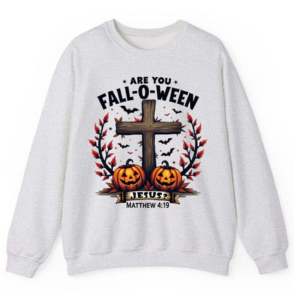 Are You Fall-O-Ween Jesus? christian Halloween Sweatshirt Ash product mockup