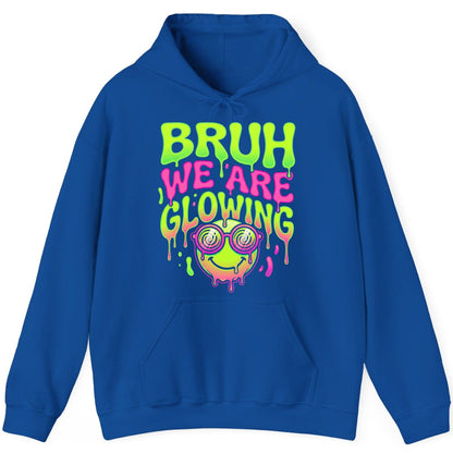 Bruh We Are Glowing rave culture Hoodie Royal product mockup