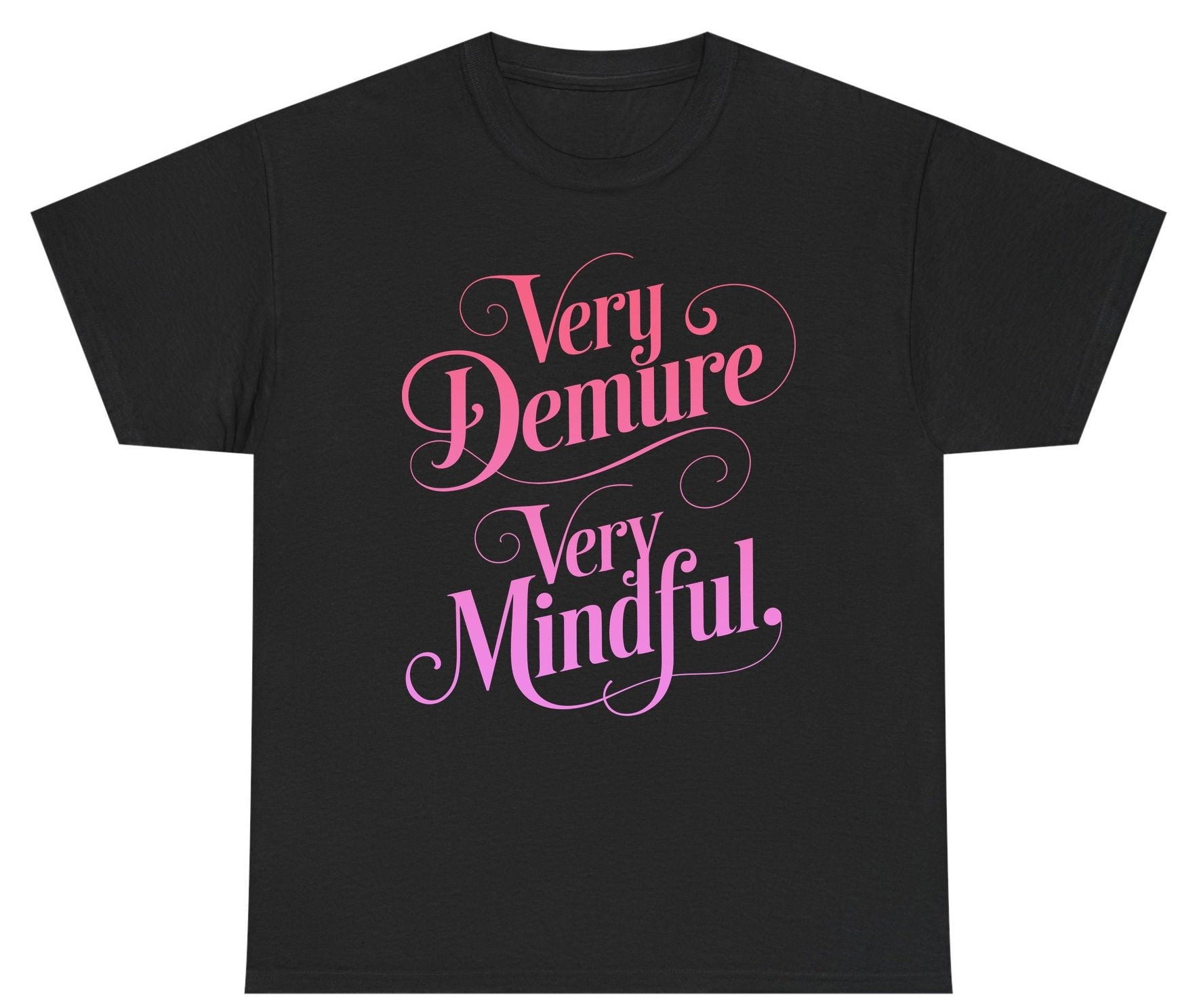 Very Demure Very Mindful mindfulness Youth T-Shirt Black product mockup