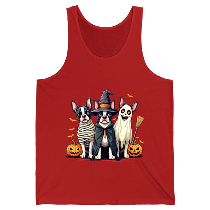 Halloween Boston Terrier Trio boston terrier Tank Top Red product mockup