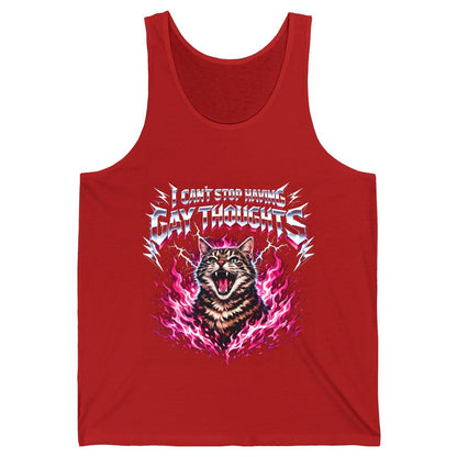 I Can't Stop Having Gay Thoughts cat Tank Top Red product mockup