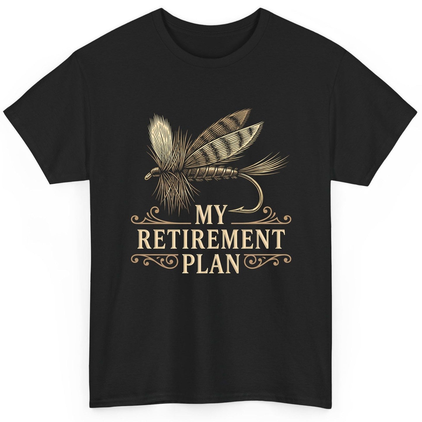 My Retirement Plan fly fishing T-Shirt Black product mockup