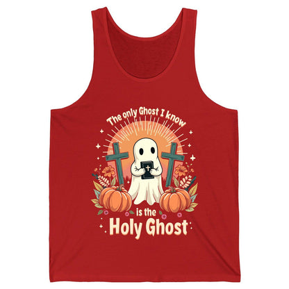 The Only Ghost I Know Is the Holy Ghost christian Halloween Tank Top Red product mockup