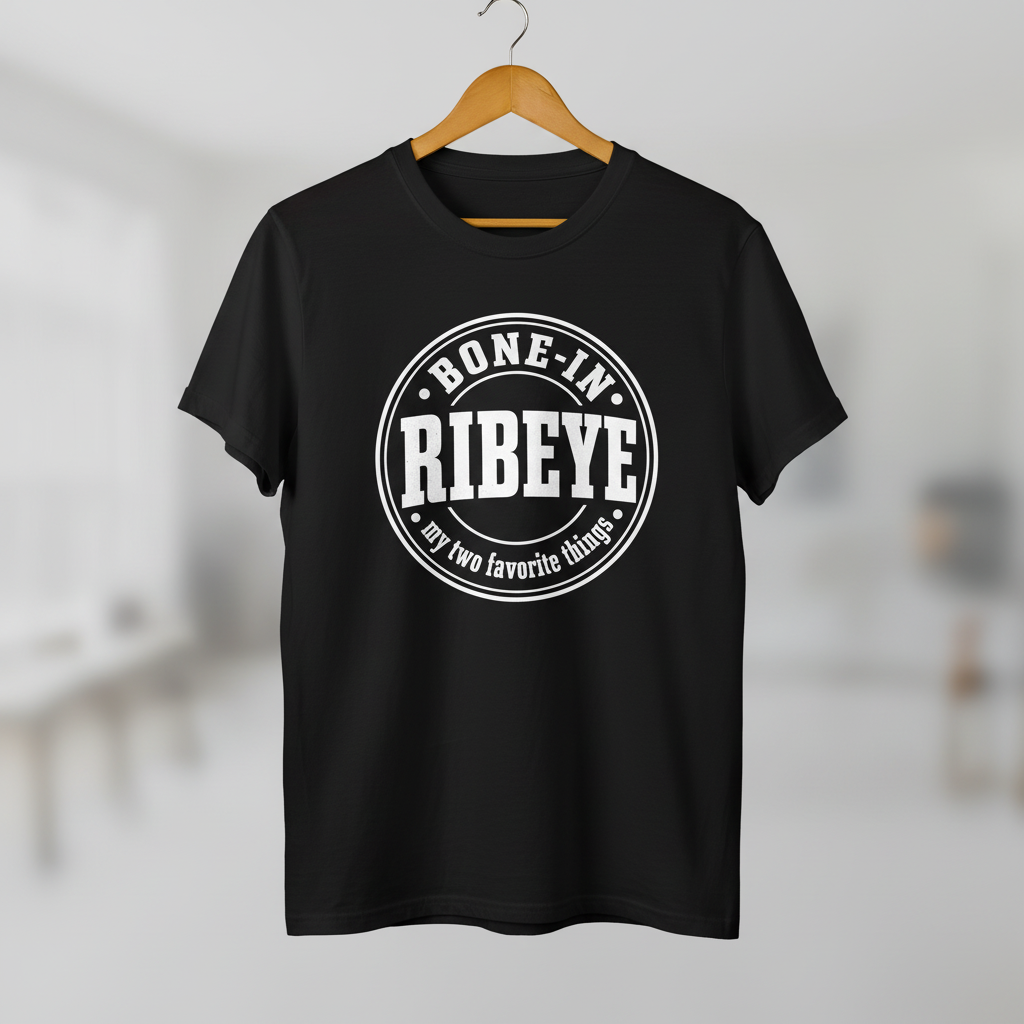 Bone-In Ribeye My Two Favorite Things T-Shirt - Black