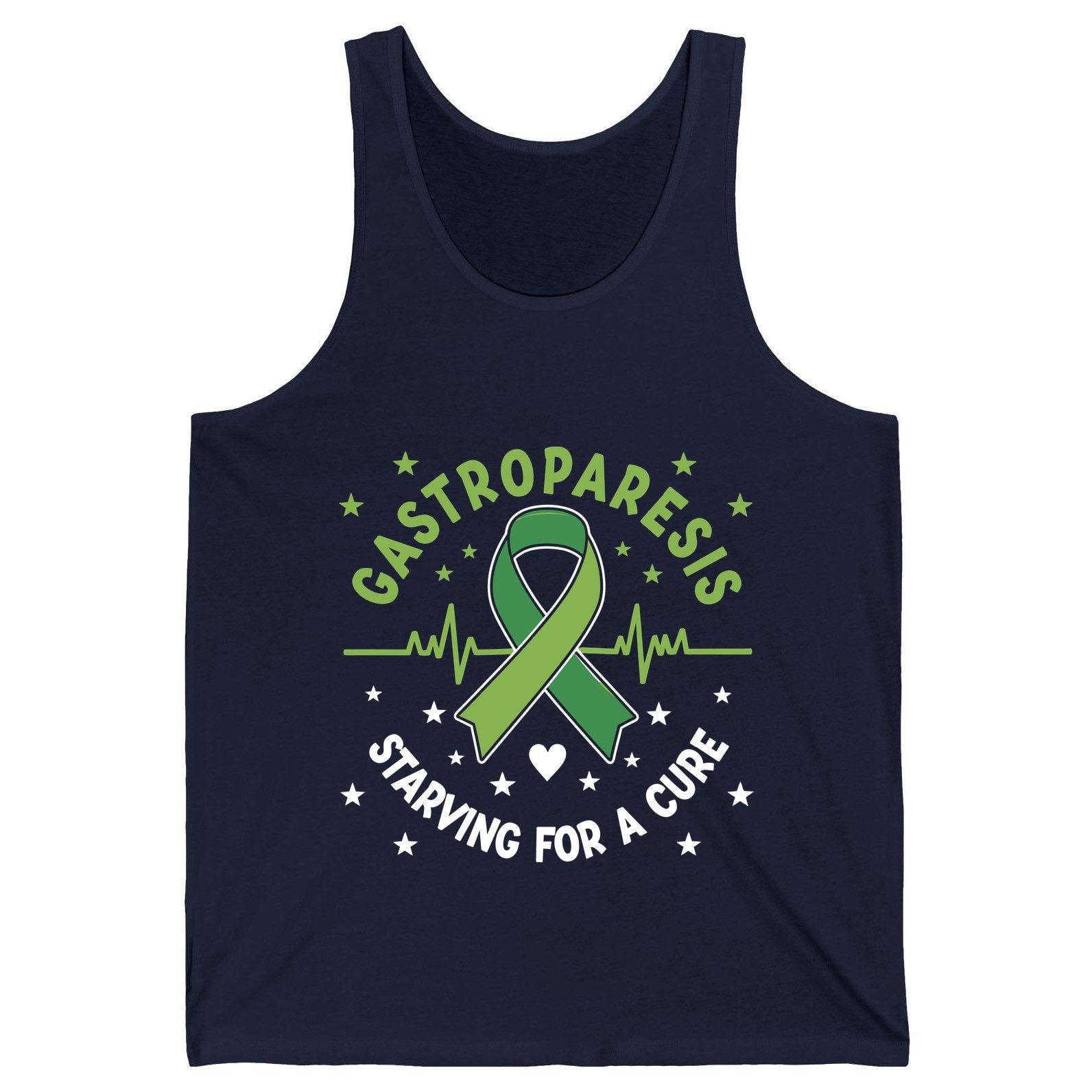 Gastroparesis Starving for a Cure gastroparesis awareness Tank Top Navy product mockup