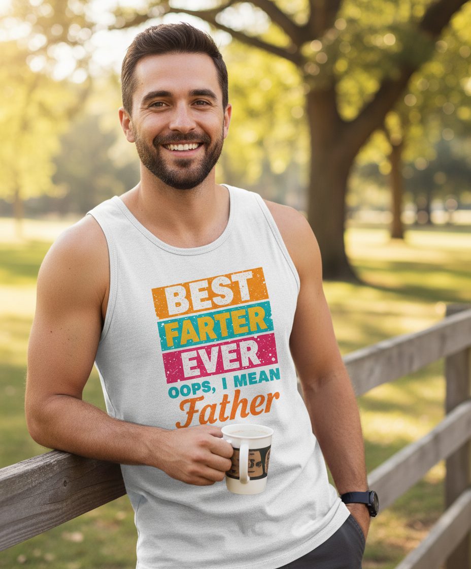 Best Farter Ever Oops, I Mean Father dad jokes Tank Top White lifestyle mockup