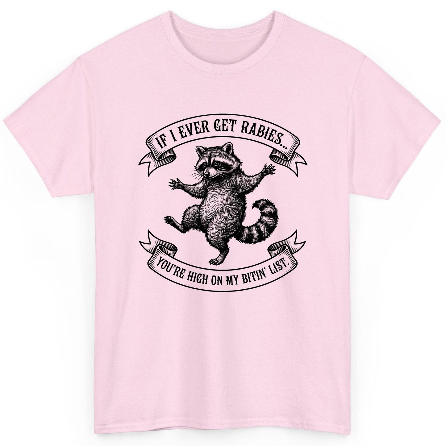 Subtle Raccoon Sketch raccoon T-Shirt Light Pink product mockup