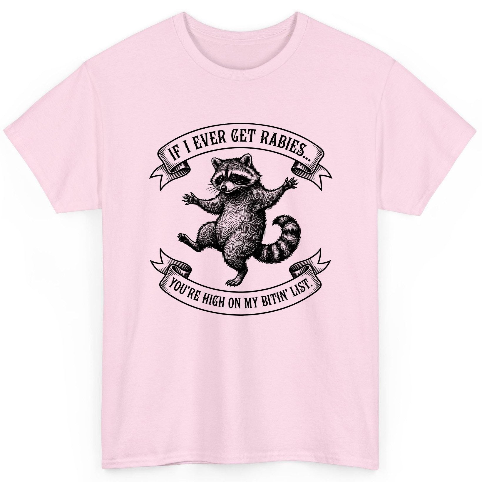 Subtle Raccoon Sketch raccoon T-Shirt Light Pink product mockup