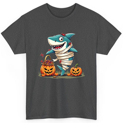 Mummy Shark Halloween shark T-Shirt Dark Heather product mockup