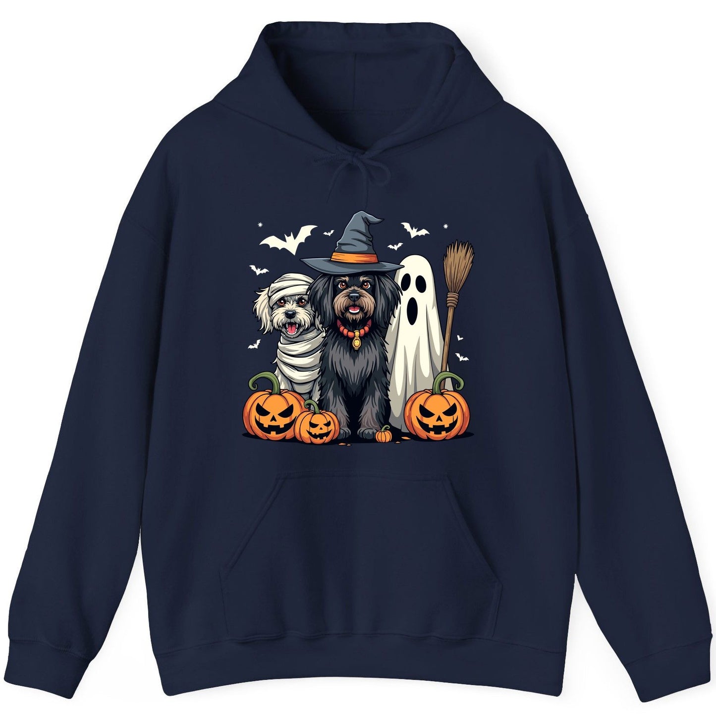 Halloween Dogs in Costumes Halloween dogs Hoodie Navy product mockup