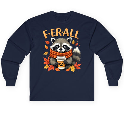 F ER All raccoon Long Sleeve Tee Navy product mockup