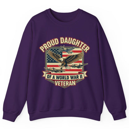 Proud Daughter of a World War Ii Veteran world war ii veteran Sweatshirt Purple product mockup