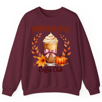 Pumpkin Spice Coffee Club pumpkin spice latte Sweatshirt Maroon product mockup