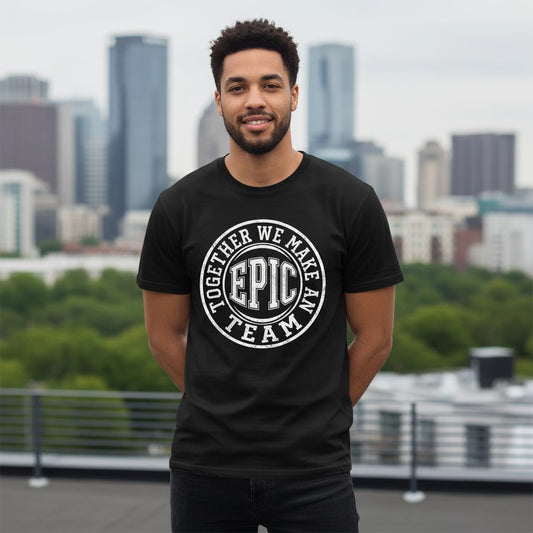 Together We Make an Epic Team teamwork T-Shirt Black lifestyle mockup