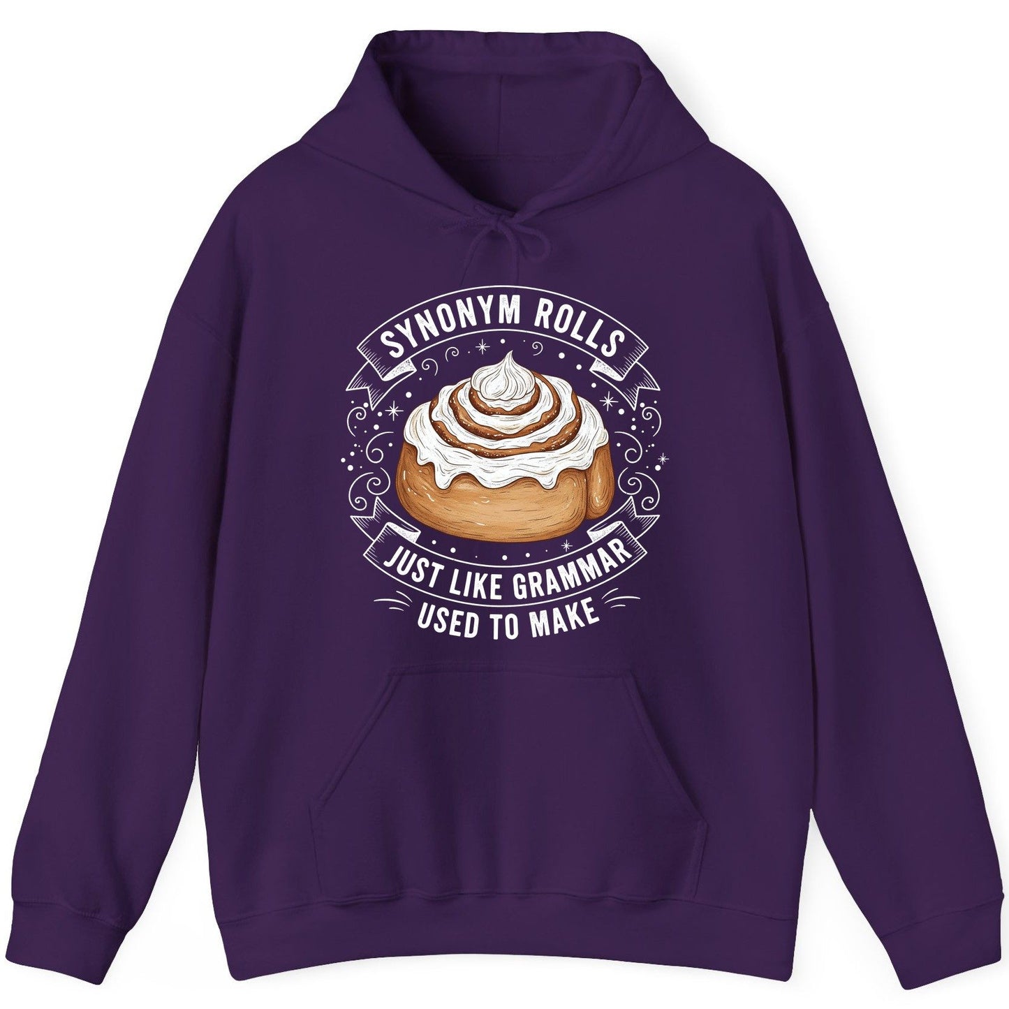 Synonym Rolls Just Like Grammar Used to Make grammar pun Hoodie Purple product mockup
