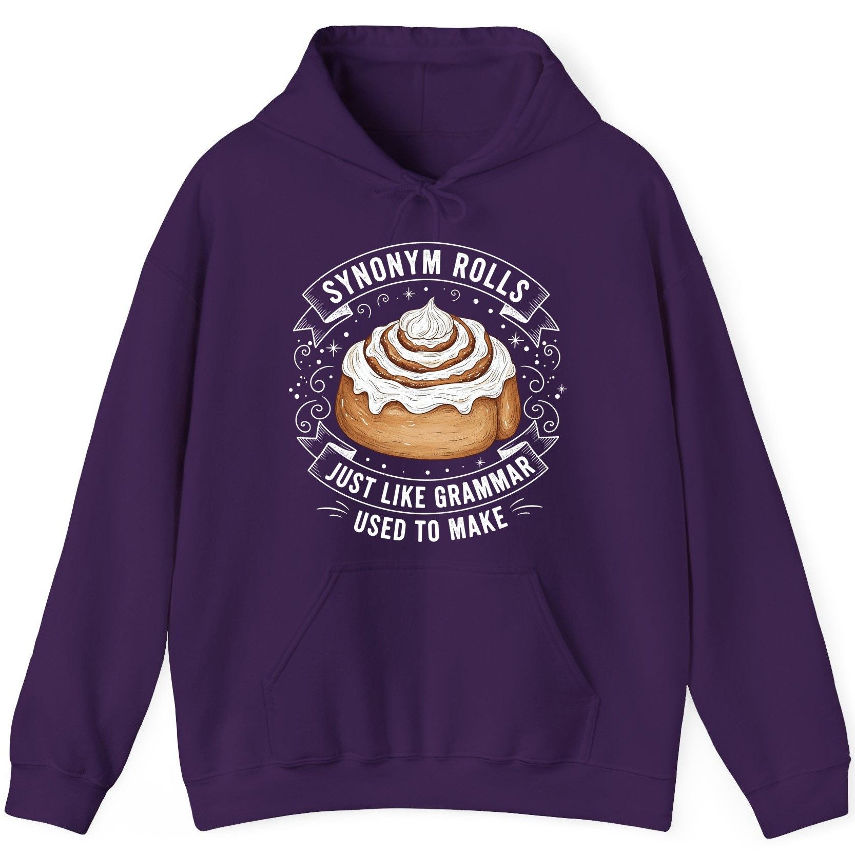 Synonym Rolls Just Like Grammar Used to Make grammar pun Hoodie Purple product mockup