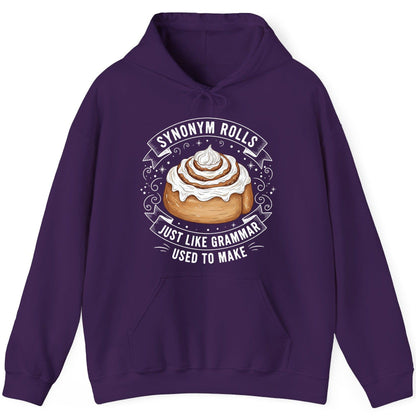 Synonym Rolls Just Like Grammar Used to Make grammar pun Hoodie Purple product mockup